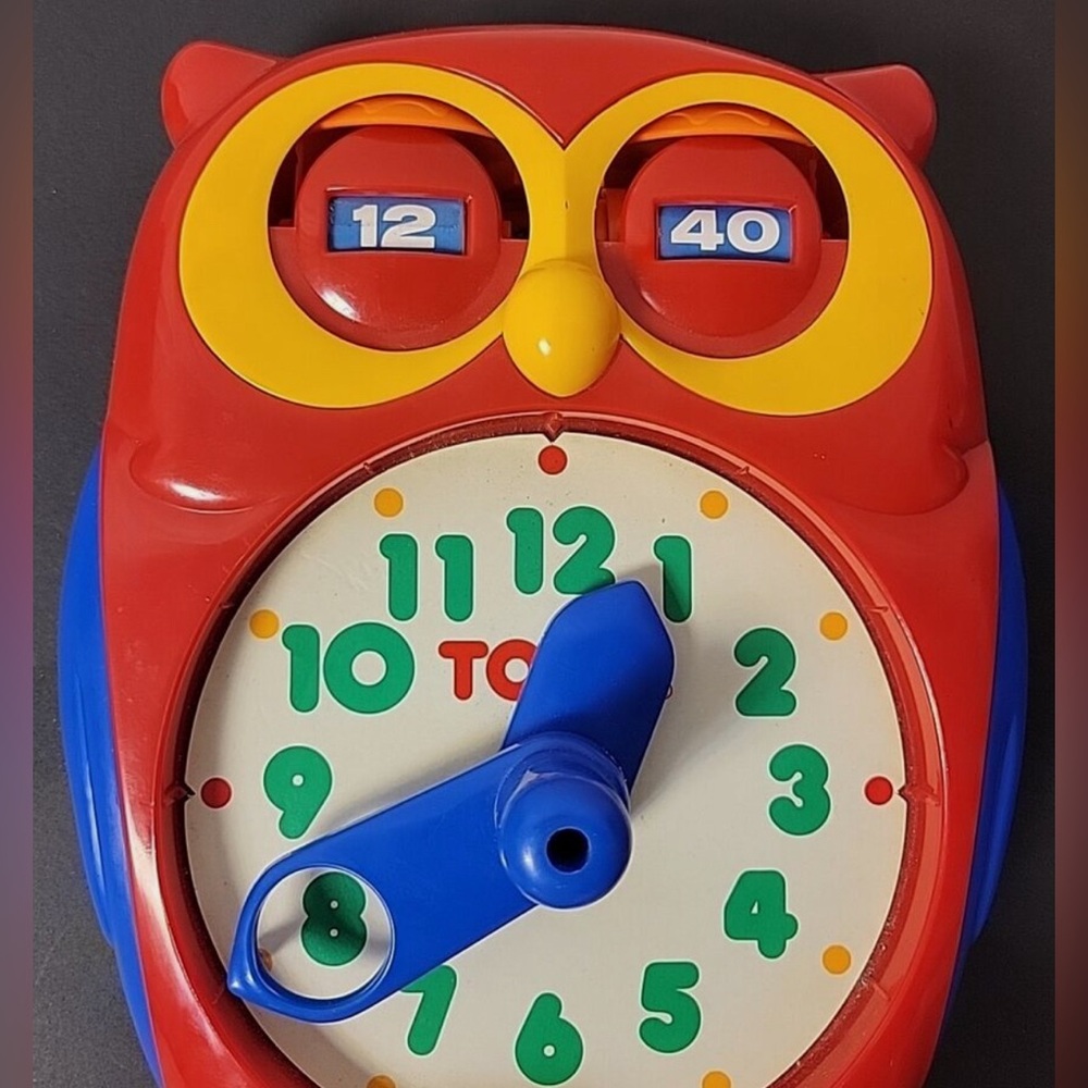 Colorful Owl Learning Clock by - Picture 2 of 5